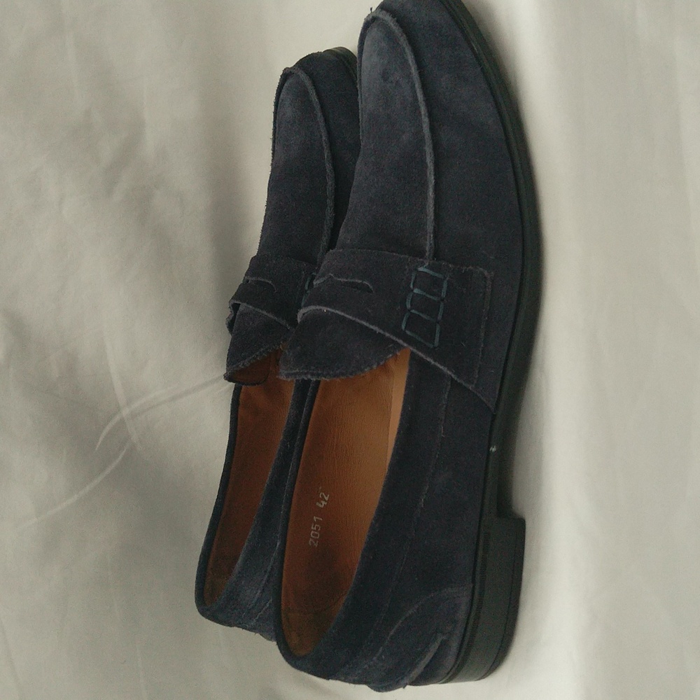 Doucal's Penny-slot suede slip on loafer dress shoes men's Sz 42 made in Italy - Picture 4 of 15